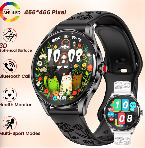 Luxury Women's Electronics Smart Watch 1.32" AMOLED 3D Curved Screen Ladies Smartwatch Gifts Watches for Woman iOS Android