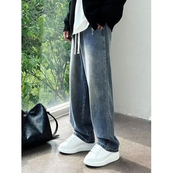 Designer Pants Men's Jeans Spring Summer Straight Loose Men's Pants High Street American Style Casual Men's Trousers Vintage Distressed Casual Long Pants
