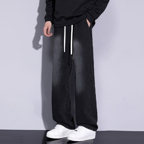 Men's Jeans Spring Black American Style Regular Fit Loose Casual Straight Pants Designer Pants Long Pants