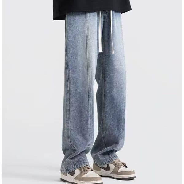 Men's Jeans Summer American Retro Oversize Pants Designer Pants Wide Leg Straight Floor-length Pants High Street Trendy Dad Pants