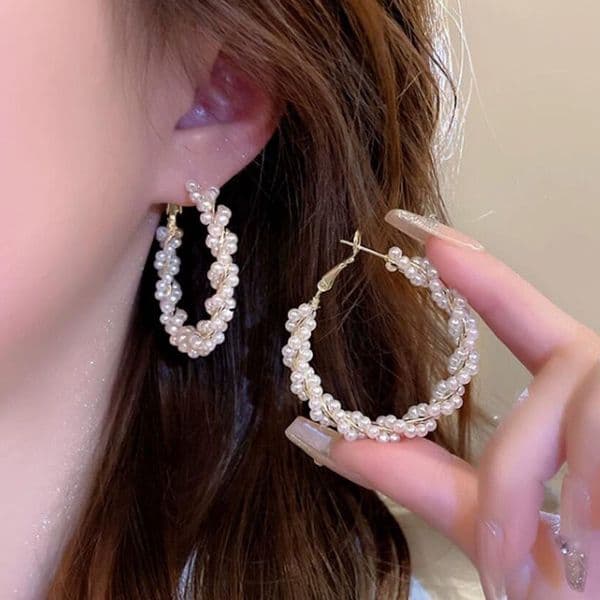 Pearl Earring Necklace for Women - New Trendy High-Class Style Earrings, Fashionably Exaggerated, Characteristic Large Earrings