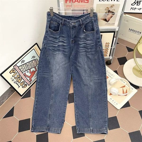 2026 Hong Kong Style Trendy Men's Clothing New Summer Collection Unique Jeans Designer Pants Hip-hop High Street Fashion Cool And Stylish Trousers For Teenagers