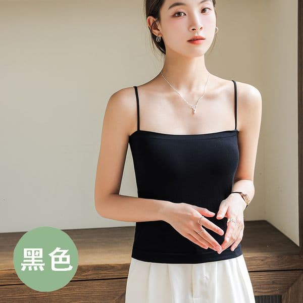 Summer Polo Shirt Camisole Designer Shirt Vest Style Women's Inner Wear Base Layer Outer Wear Beautiful Back Bra With Built-in Chest Pad Tube Designer Hoodie White