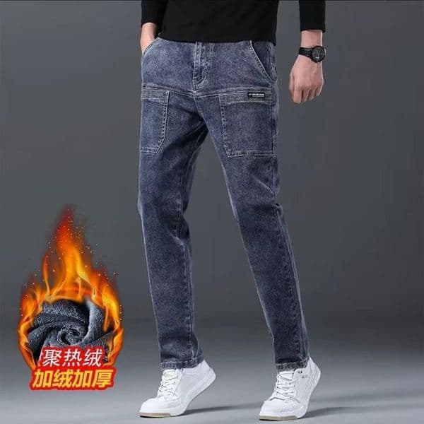 Men's Stretch Denim Jeans Spring And Autumn Trendy Loose Fit Versatile Casual Designer Pants Straight Pants Six-pocket Workwear Trousers For Men
