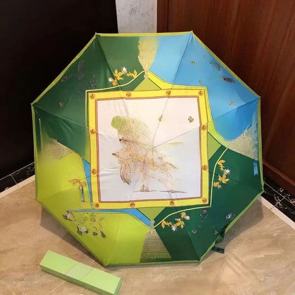 Designer Umbrella Designer Umbrella luxury Automatic Double Hrse 3-Fold Vinyl Luxury Coating Parasol Anti-Uv And Rain Dual-Use Wholesale Sun Sun