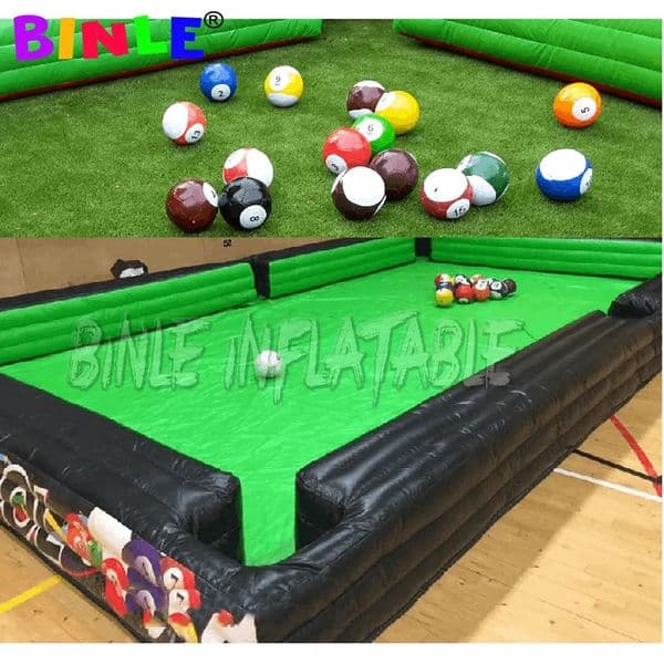 Free delivery 10mLx6mW (33x20ft) Outdoor competition game kick shoot inflatable football pool human billiards soccer snooker pools table for company