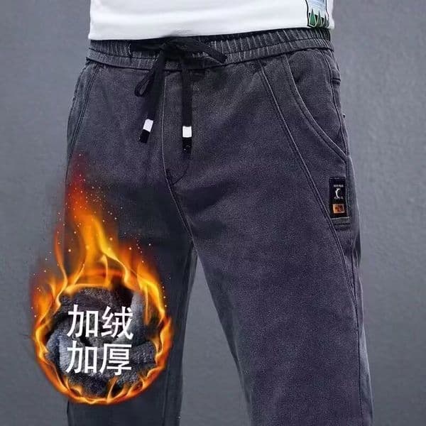 Men's Slim Fit Straight Leg Jeans Elastic Waist Versatile Casual Long Designer Pants Pants For Autumn And Winter