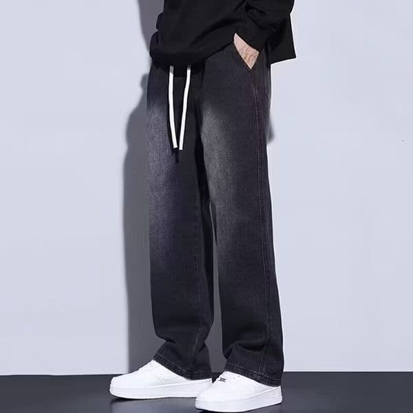 Men's Black American-style Jeans Men's Loose Casual Designer Pants Straight-leg Pants Long Pants For Boys