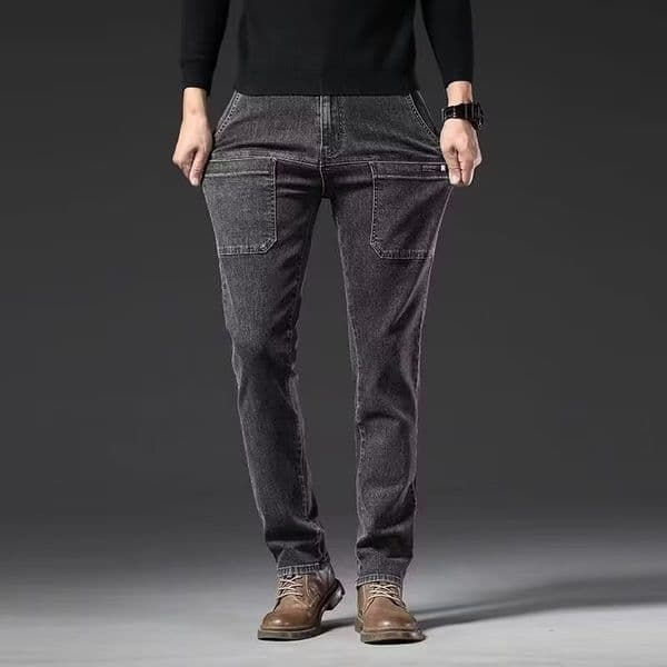 Stretchy Men's Designer Pants Jeans New Autumn And Winter Trendy Versatile Multi-pocket Straight Slim-fit Casual Pants Fashionable