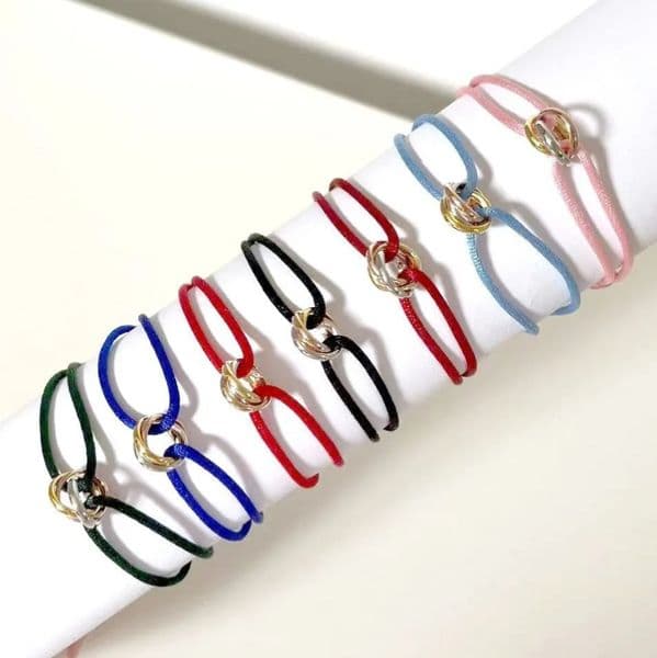 Designer Bracelet For Mens Womens Fashion Trinity Bracelet 316L Stainless Steel Trinity Ring String Bracelet Three Rings Hand Strap Couple Bracelets