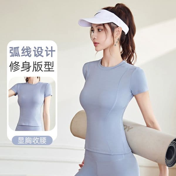 Designer Hoodie Juyitang Designer Shirt Summer Yoga Top Without Chest Pads Polo Shirt Slimming Running Fitness Sports Short Sleeve Women's Cycling Training