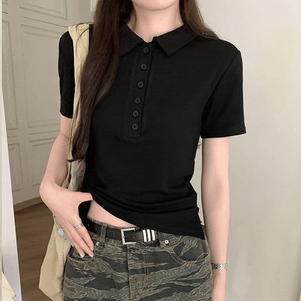 Women's Designer Shirt Hoodie Summer New Polo Shirt T-shirt Polo Shirt Waist-cinching Slimming Suitable For Commuting With Regular Shoulders Short Sleeves