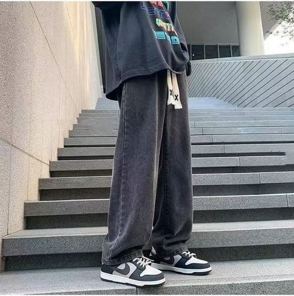 American Style Vibe Pants Men Autumn Versatile Designer Pants Jeans Trendy Brand Ins High Street Spring Autumn Loose Straight Wide Leg Pants