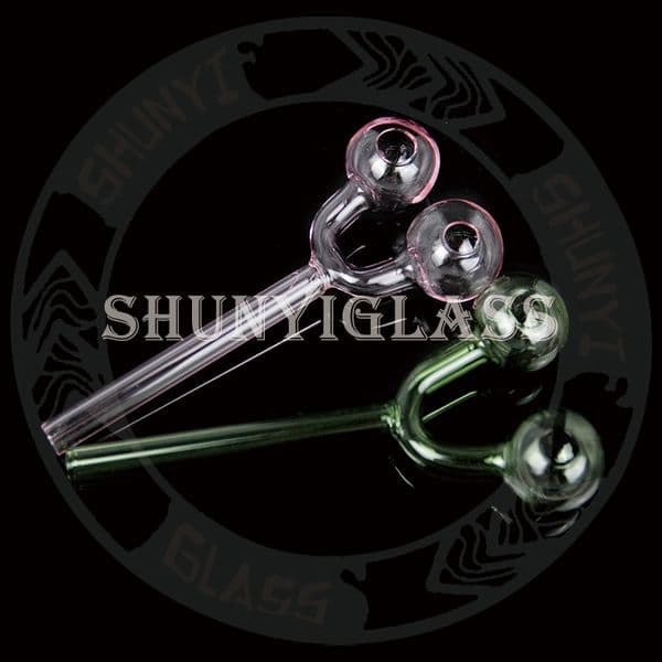 5.5'' 2 head Glass Oil Burner Pipe Smoking accessories for Glass bong Smoke Pipes