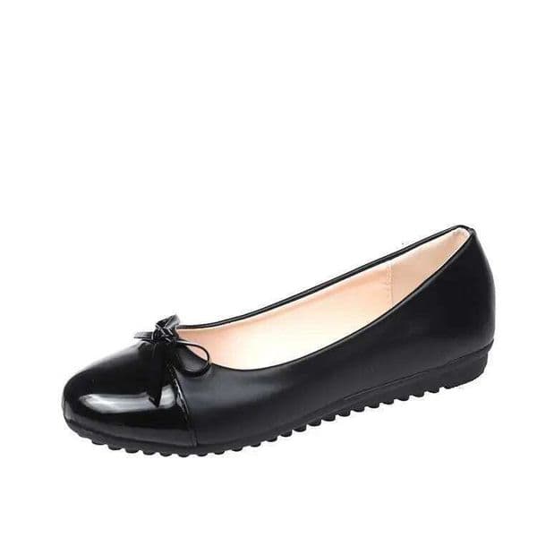 Spring New Korean Style Fashion Round Toe Flat Casual Plus Size Women's Shallow Cut Bow Single Shoes