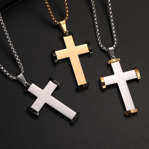 Simple stylish cross necklace, style, trendy unisex pendant, personalized stainless steel jewelry pendant