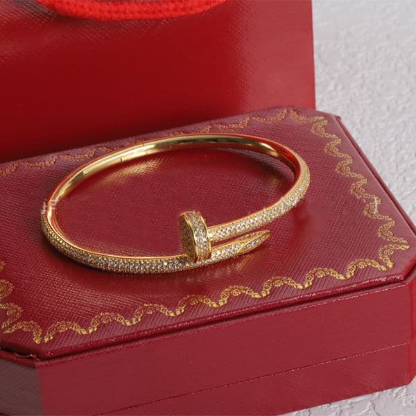 2026 Luxury Jewelry Designer Personalized Nail High-End Color Matching Clasp 18k Gold Double Diamond Bracelet