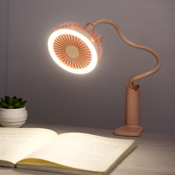 Creative and ingenious design: USB charging clip with fan, featuring a small night light for portable handheld mini fan
