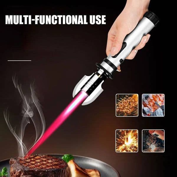 Creative Shape Red Flame Gun Torch Lighter Metal Body 360° Inverted Use One Key To Lock The Fire Camping Tools