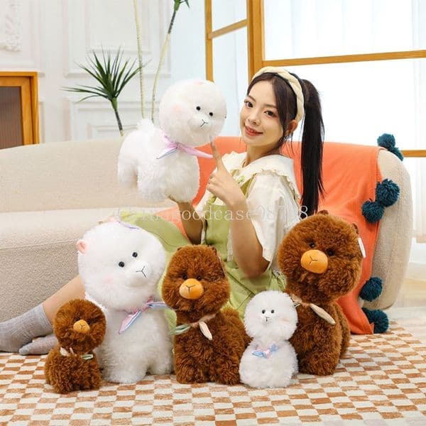 25cm Animals Alpaca Chubby Face Alpaca Soft Fluffy Llama PP Cotton Comfortable Animals Stuffed Christmas