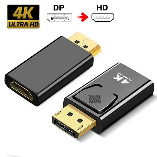 4K DisplayPort To HD Adapter DP To HD Converter Gold-Plated Connectors Audio Video Sync For PC Laptop PS5 Monitor