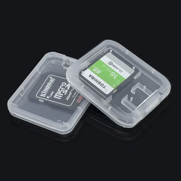 Transparent Tape Covered Plastic SD Memory Card Case Holder Box DSLR Camera CF Storage Box