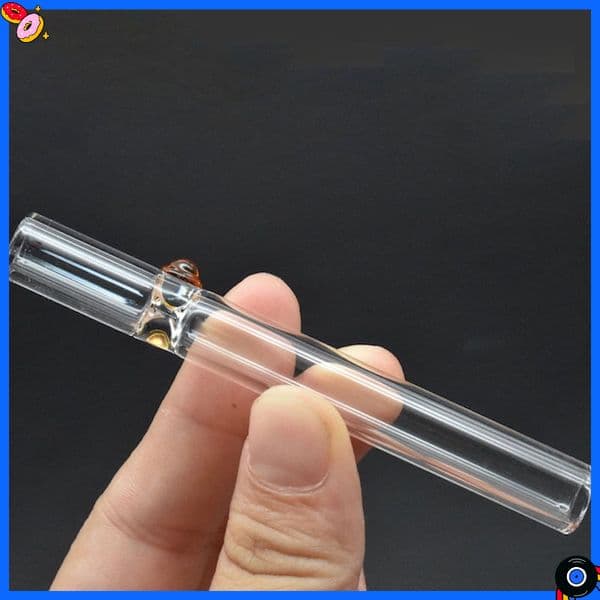 Wholesale one hitter Pipes 86mm straight glass pipe Smoking Tobacco Cigarette Bat Hitter Pipes Clear Straw Tube Cigarette Filter Tips Steamroller