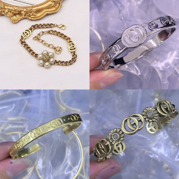 Multicolored Bangle Letter Bracelets Crystal Europe America Fashion Style Men Women's Digner Jewelry Gold Plated Copper Wedding Lovers Gift High Quality