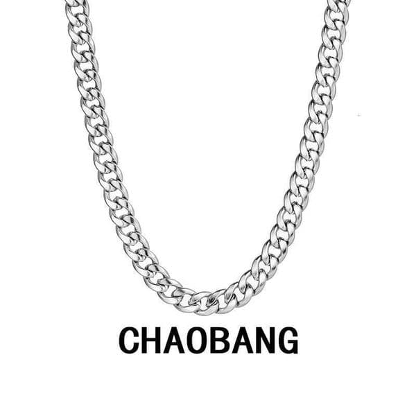 Titanium Steel Necklace Cuban Chain Waterproof Sweatproof Non-Fading Accessories Niche Personality Design High-End Sense Jewelry