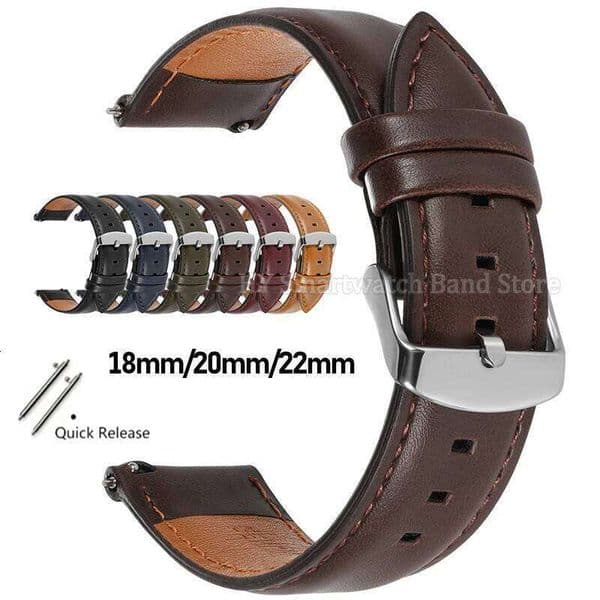 New 18mm 20mm 22mm Vintage Brown Leather Strap Omega Rolex for Seiko Quick Release Wrist Band Men Women Cowhide Bracelet H260305