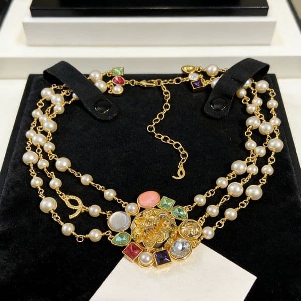 Pendant Necklaces Pear High Quality Necklace Luxury Brand Crystal Letter Double Layer Long Chains Necklaces Party Jewelry