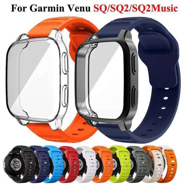 2 IN 1 Case+Strap SQ Smartwatch Silicone Strap For Garmin Venu SQ2 Music Bracelet With Cover Accessories H260305