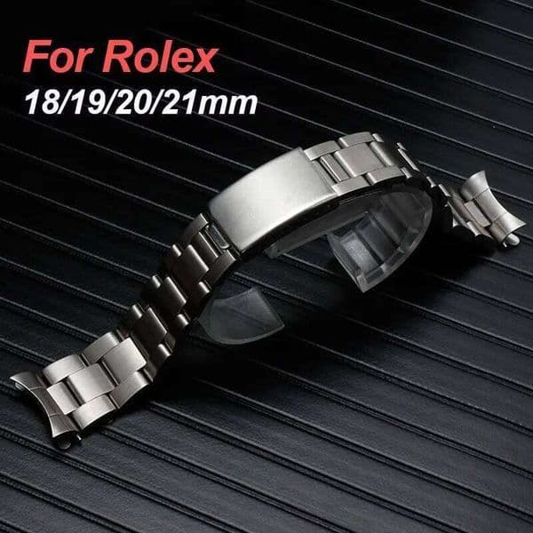 Stainless Steel Watchband Rolex 18mm 19mm 20mm 21mm Men Sport Band for Oyster Curved End Replacement Metal Bracelet H260305