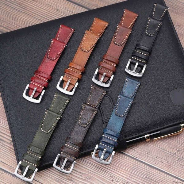 Handmade Vintage Leather Band 18mm 20mm 22mm Quick Release Full Grain Watch Strap for Men Women Wristband Accessories H260305