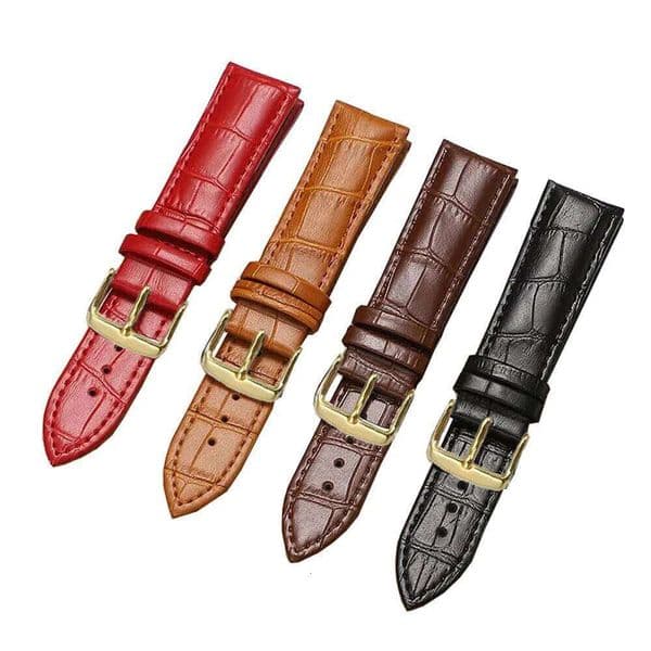 Gold Buckle Leather Watch Strap Fashion Black Brown Replacement Watchband 7 Colors Available 12/14/16/17/1/19/20/21/22/24mm H260305