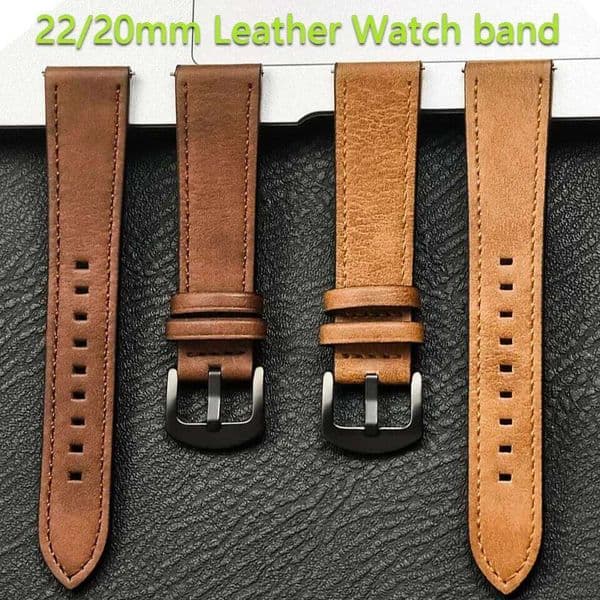 20mm 22mm Leather Strap Galaxy 7/6/5/4 40 44mm Gear Band Vintage Bracelet for Redmi Watch 3 Lite/Active H260305