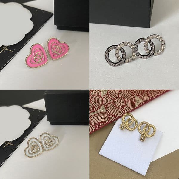 Studs Crystal Never Pearl Flower Fading Stud Classic Style Earring Copper Stamp Letter Earrings Womens Elegance Wedding Party Designer Jewelry