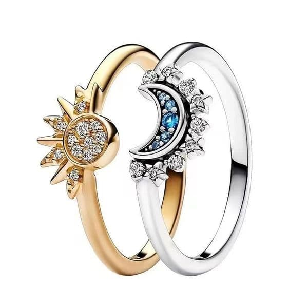 Luxury Pink bowknot moon sun Designer Rings for Women Men Bling Diamond Sparkling Crystal Nail Slim Finger Tail Engagement Promise Ring Jewelry Silver Gold Colors
