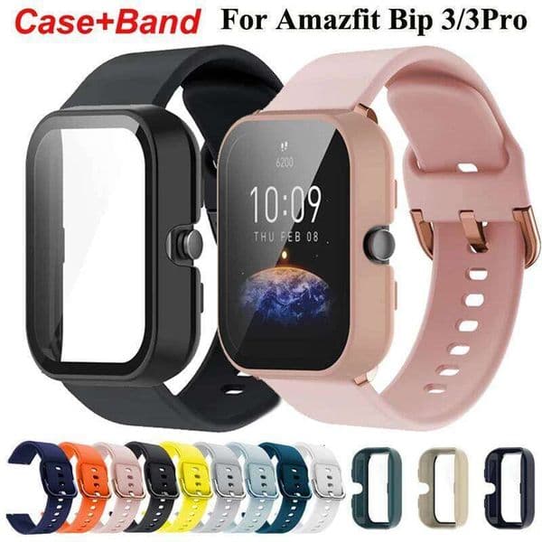 Sports Strap+Glass 3/3 Pro Smart Watch Silicone Bracelet Correa For Amazfit Bip 3Pro Screen Protector Case H260305