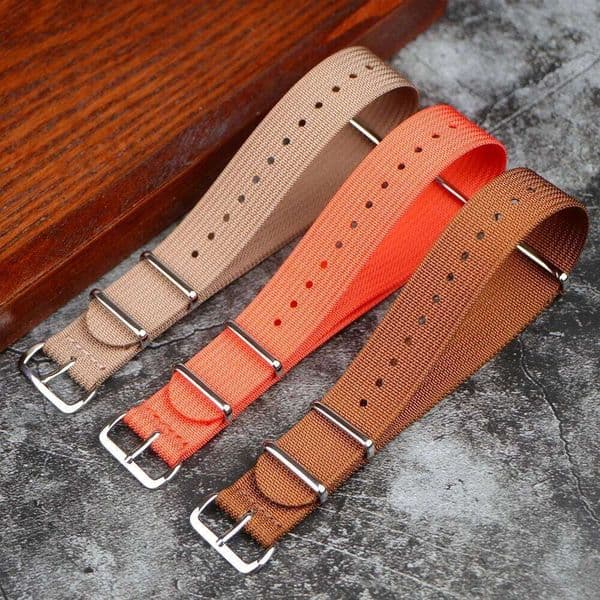 Ribbed Strap Mustard 18mm 19mm 20mm 22mm 24mm Quality Rugged Nylon Military Straps Retro Braid Ballistic Fabric Watch Band H260305