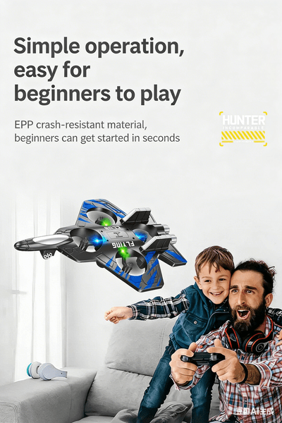 HUNTER 2.4G RC Fighter Drone with Stable Control, Kids Toy Gift