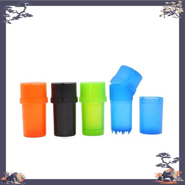 colorful cheap 3 part 40mm Tobacco Grinder Plastic Grinder smoking pipes with Med Container smoking pipes Grinders Crusher herb Grinder