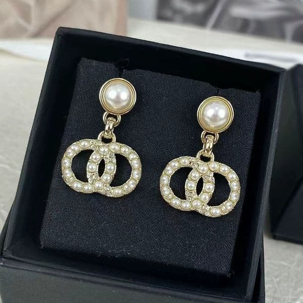 Dangle earrings for women letter diamond pearl earrings designer earrings women jewelry accessories birthday wedding gift