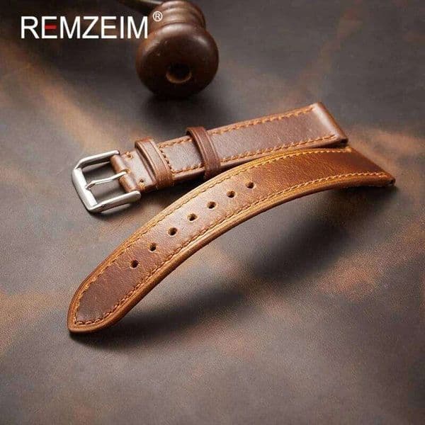 Retro Genuine Strap Oil Wax Discoloration Cowhide Leather Watchband 18/19/20/21/22mm High Quality Business Watch Band H260305