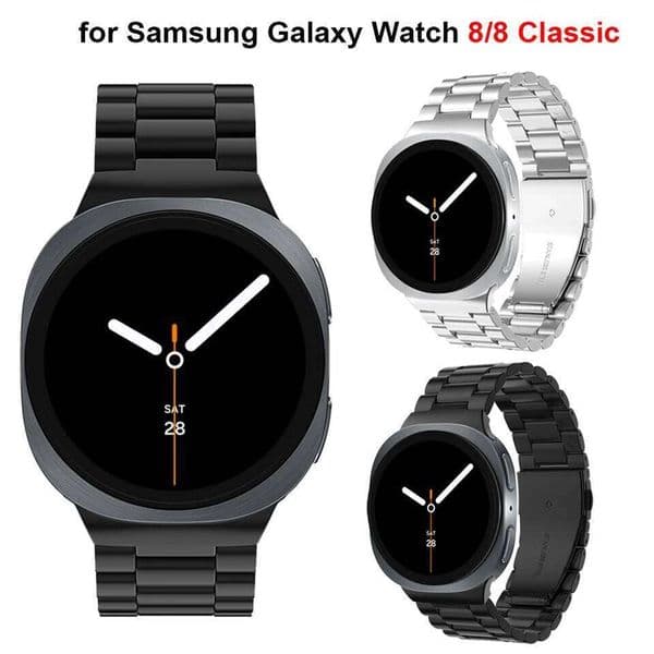 Stainless Steel Strap for Watch 44mm 40mm 2 Bracelet Metal No Gaps Band Galaxy Ultra 8 Classic Watchband H260305