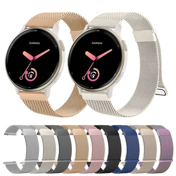 20mm Milanese Magnetic Band active 6 5 3 Music Strap For Garmin Venu Sq 2 Plus/Forerunner 55/165/245/645 Bracelet H260305