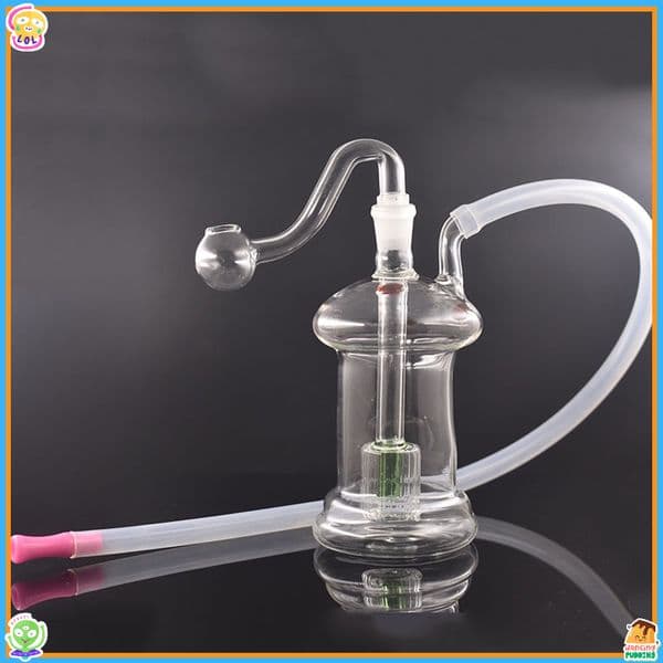 Wholesale Cute Novelty Mini Glass Bongs Water Pipe Mushroom Bloom Shape Glass Pipe With 10mm male smoking oil Bowl Accessories