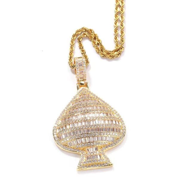 European American Retro Summer Fashion Pendant Necklaces Heart-Shape Diamond Clavicle Chain Wholesale Hip-hop Street Style