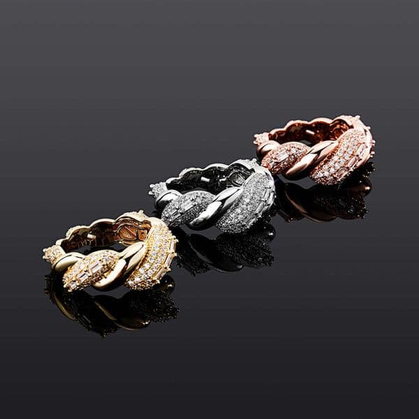 Unique and individualistic hip-hop Style Rope Full Diamond Women High-end Design Fashion Braided Vintage Index Finger for Men Thorn Ring