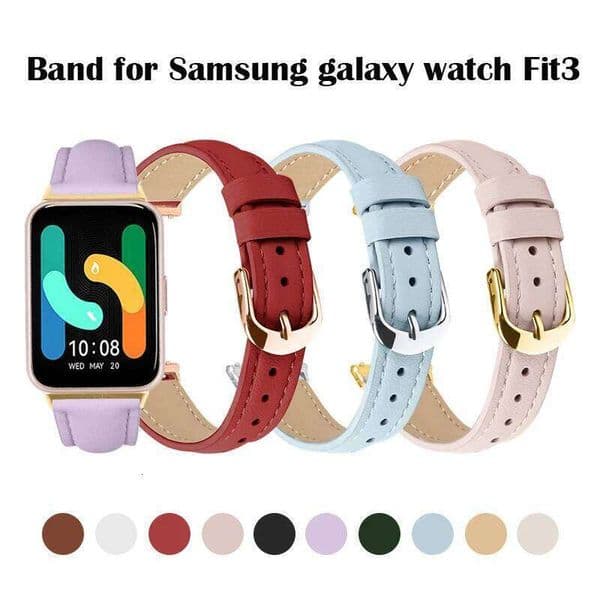 Compatible with Fit3 Slim Leather Business Sport Band Replacement Adjustable Wristband Bands for Galaxy Fit 3 H260305